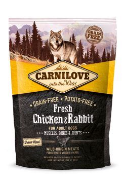 CARNILOVE Fresh Chicken & Rabbit Muscles, Bones & Joints for Adult dogs 1,5kg