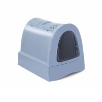 Krytý kočičí záchod s výsuvnou zásuvkou pro stelivo Argi - modrý - 40x56x42,5 cm