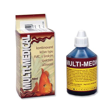 Hü-Ben Multimedikal kombinované léčivo proti plísním a parazitům ryb 50 ml