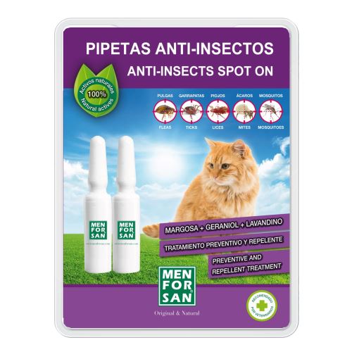 Menforsan Antiparazitní pipeta proti blechám a klíšťatům pro kočky - 2x 1,5 ml