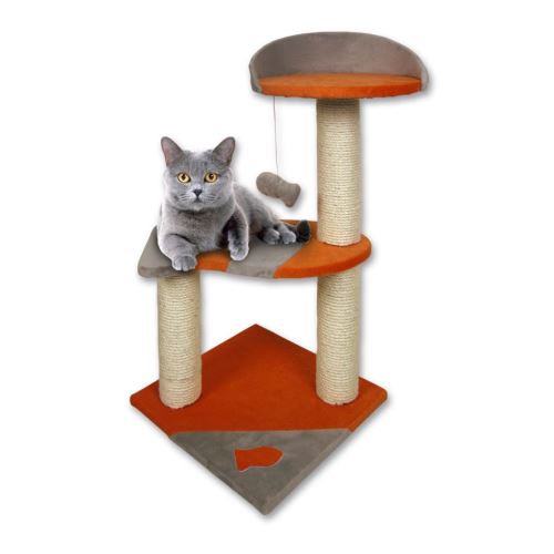 Tommi Norma Škrábadlo pro kočky šedo-oranžové, 35x35x75 cm