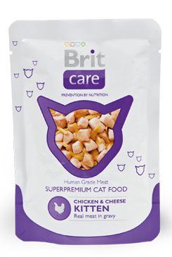 Brit Care Kitten Pouches Chicken & Cheese - kapsička kuře & sýr pro koťata 80 g