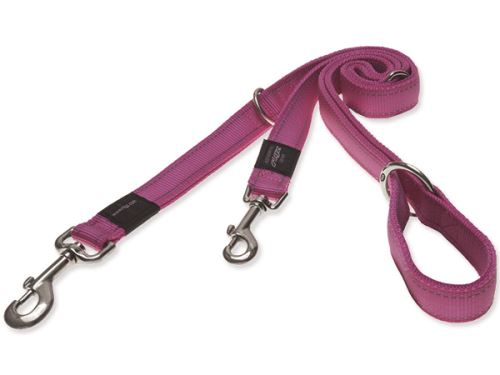 Vodítko pro psa přepínací nylonové reflexní - Rogz Utility - růžové - 2,5 x 160 cm