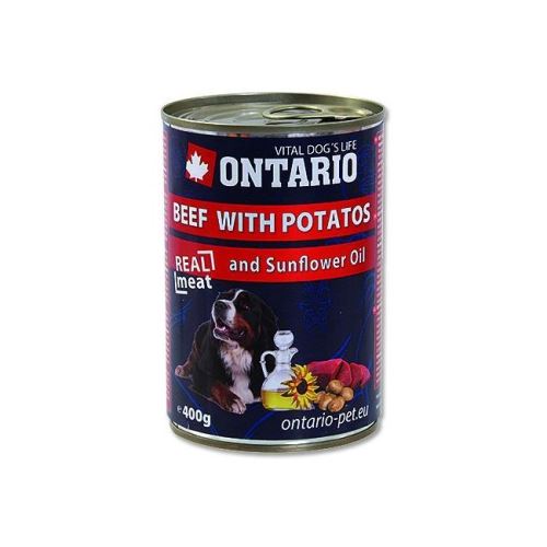 Ontario Beef, Potatoes, Sunflower Oil konzerva - hovězí & brambory & slunečnicový olej pro dospělé psy