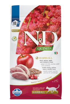 N&D Quinoa CAT Hairball Duck & Cranberry 1,5kg
