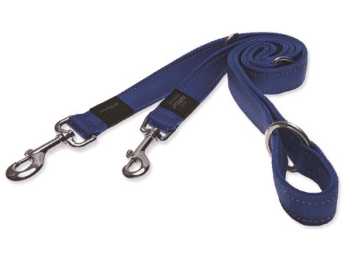Vodítko pro psa přepínací nylonové reflexní - Rogz Utility - modré - 2,5 x 160 cm