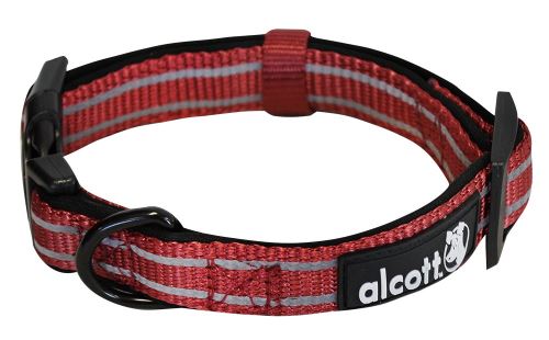Alcott reflexní obojek pro psy, červený, velikost M