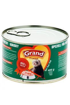 Granum Grand konzerva s masovými kousky ve vlastní šťávě pro fretky 405 g