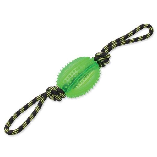 Přetahovadlo DOG FANTASY lano s míčem zelené 38 cm