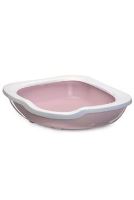 WC kočka rohové s vysokým okrajem růžová 51x51x15,5cm (1)