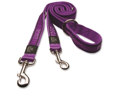 Vodítko pro psa přepínací nylonové - Rogz Fancy Dress Purple Chrome - 1,6 x 160 cm