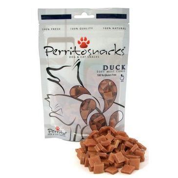Perrito Snacks Duck Soft Meat Cubes - kachní pamlsek pro psy a kočky 50 g