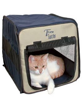 Trixie Tcamp Twister Nylonová přepravka do auta pro psy a kočky modro-béžová