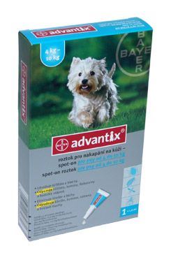 2 ks Advantix Spot on pro psy 4-10kg 1x1ml + Antiparazitní ponožky Bayer ZDARMA