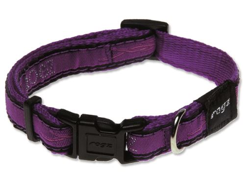 Obojek pro psa nylonový - Rogz Fancy Dress Purple Chrome - 1,1 x 20 - 32 cm