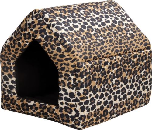 Bouda pro psy a kočky Argi - vzor leopard - 38 x 38 x 38 cm