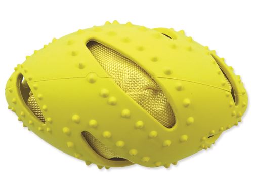 Hračka DOG FANTASY TPR rugby míč žlutá 16 cm