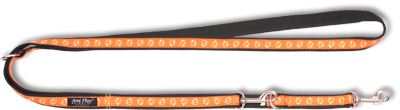 Vodítko pro psa přepínací nylonové - oranžové se vzorem pes - 2,5 x 100 - 200 cm
