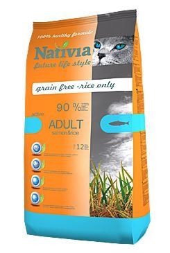 Nativia Cat Adult Salmon & Rice Active - losos & rýže pro dospělé a aktivní kočky