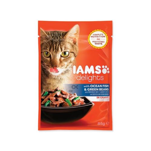 Kapsička IAMS Cat Delights Ocean Fish & Green Beans in Gravy 85 g