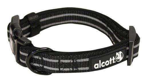 Alcott reflexní obojek pro psy, černý, velikost M