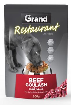 GRAND kaps. deluxe pes Restaur.  kuřecí, zel. 300g