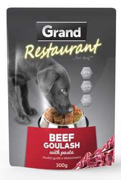 GRAND kaps. deluxe pes Restaur. kuřecí, zel. 300g