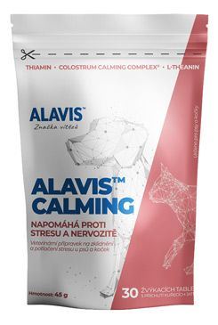 Alavis Calming pro psy a kočky - pro potlačení nervozity a stresu, 30 tablet 45 g