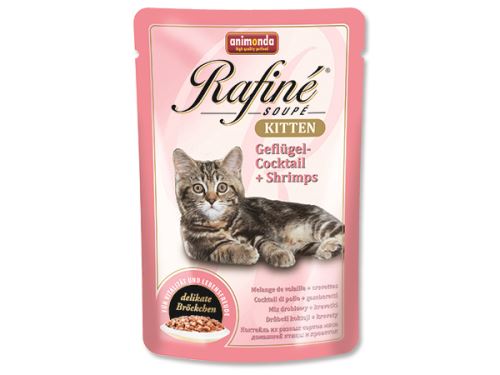 Animonda Rafine Soupe Kitten Kapsička - drůbež & krevety pro koťata 100 g