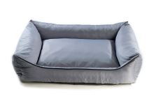 Pelech pro psa Argi obdélníkový - snímatelný potah z polyesteru - šedý - 70 x 55 cm (1)