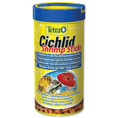 Tetra Cichlid Shrimp Sticks krmivo s krevetami pro masožravé ryby 250 ml