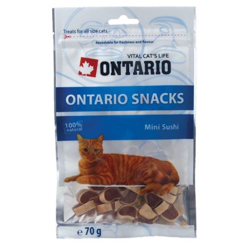 Ontario Snack Mini Sushi - pochoutka kuře & zelenina & ryba pro kočky 70 g