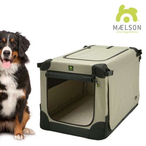 Přepravka pro psy Maelson - černo-béžová - velikost XXXL, 120x77x86 cm - POŠKOZENÝ OBAL