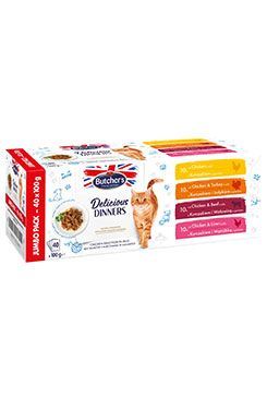 Butcher's Cat Delic.Dinners kuřecí výběr v želé40x100g