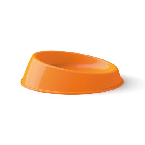 Plastová miska pro kočky Argi - zkosená - oranžová - 19 x 5 cm