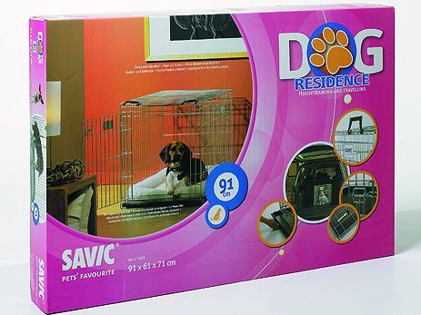 Savic Dog Residence Klec do auta se dvěma dvířky pro psy a kočky, 91x61x71 cm