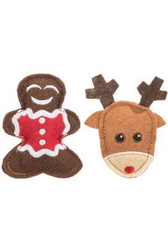 Vánoční hračka kočka Xmas SOB+PERNÍČEK 8cm TR
