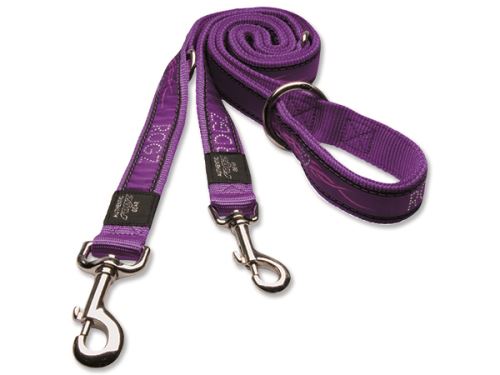 Vodítko pro psa přepínací nylonové - Rogz Fancy Dress Purple Chrome - 2,5 x 160 cm