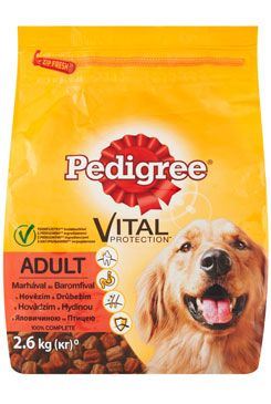 Pedigree Dry Adult hovězí a drůbeží 2,6kg