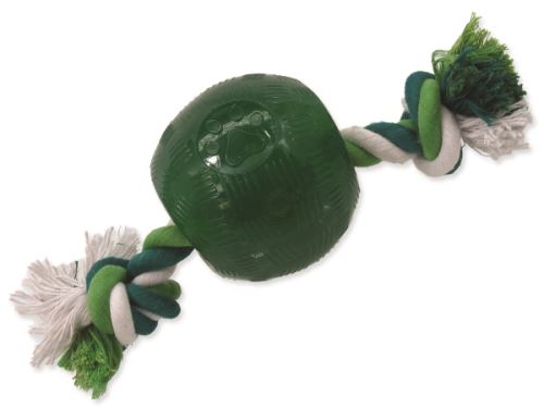 DOG FANTASY Strong Mint míček gumový s provazem 9,5 cm