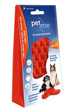 Pet and Me Kartáč pro dlouhosrsté psy červený