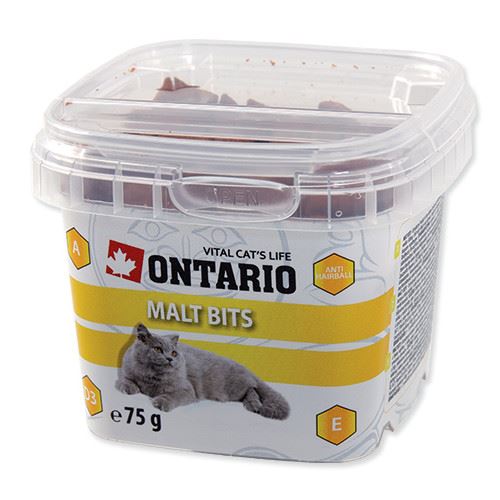 Ontario Snack Malt Bits - pochoutka pro prevenci bezoárů pro kočky 75 g