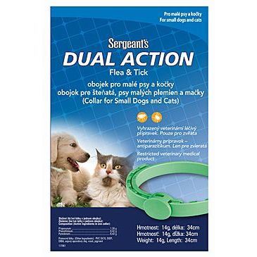 Antiparazitní obojek pro psy a kočky Sergeanťs Dual Action 34 cm - POŠKOZENÝ OBAL