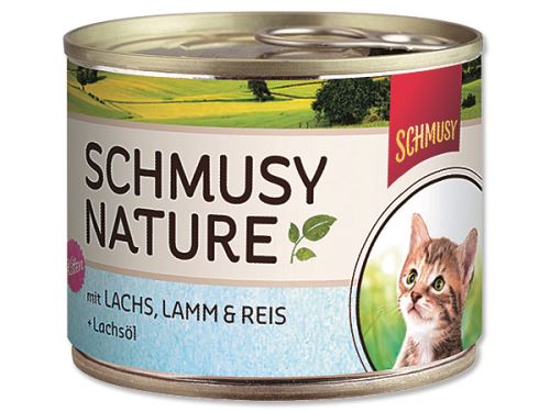 Schmusy Nature Menu Junior konzerva - losos & jehně pro koťata 190 g