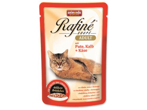 Kapsičky pro kočky Animonda Cat Rafiné Soupe - krůta & telecí & sýr 100 g