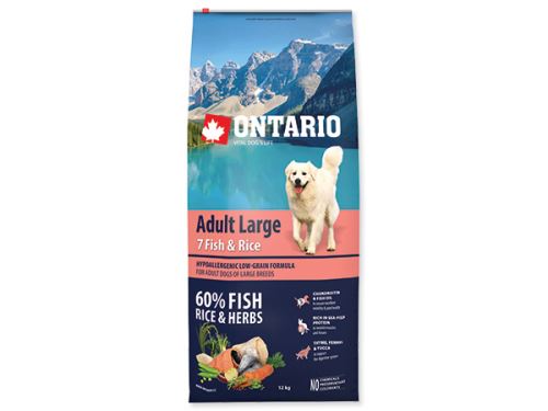 ONTARIO Dog Adult Large Fish & Rice + 2,25 kg ZDARMA