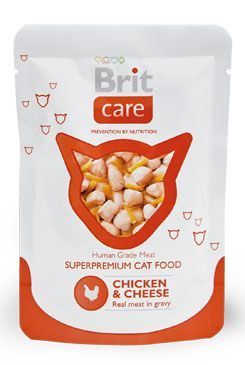 Brit Care Cat Pouches Chicken & Cheese -  kapsička kuře & sýr pro kočky 80 g