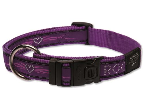 Obojek pro psa nylonový - Rogz Fancy Dress Purple Chrome - 2,5 x 43 - 70 cm