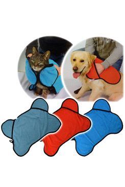 Ručník pro psy/kočky s kapsami na ruce, 40x60cm
