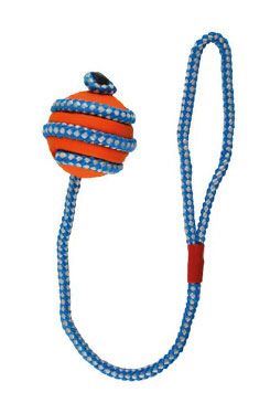 Hračka pes gumový míček oranžovo-modrý  5 cm